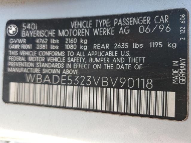 WBADE5323VBV90118 - 1997 BMW 540 I ვერცხლისფერი ფოტო 12