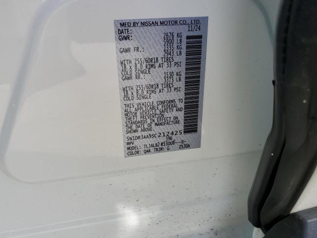 5N1DR3AA9SC212425 - 2025 NISSAN PATHFINDER S أبيض صورة 13