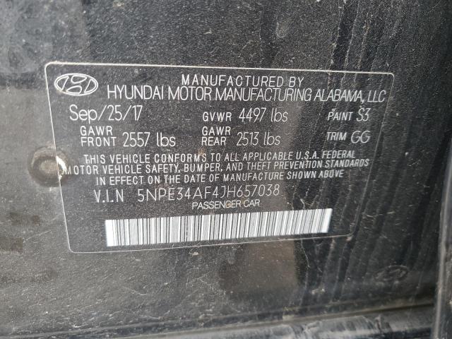 5NPE34AF4JH657038 - 2018 HYUNDAI SONATA SPORT BLACK photo 12