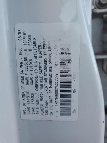 1HGCM56867A227789 - 2007 HONDA ACCORD EX WHITE photo 12