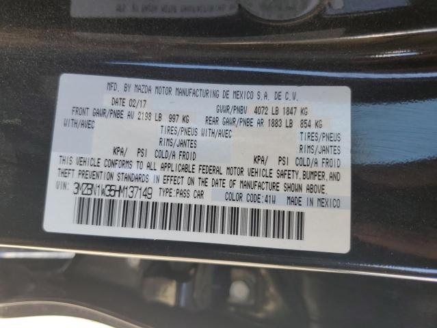 3MZBN1W35HM137149 - 2017 MAZDA 3 GRAND TOURING أسود صورة 13