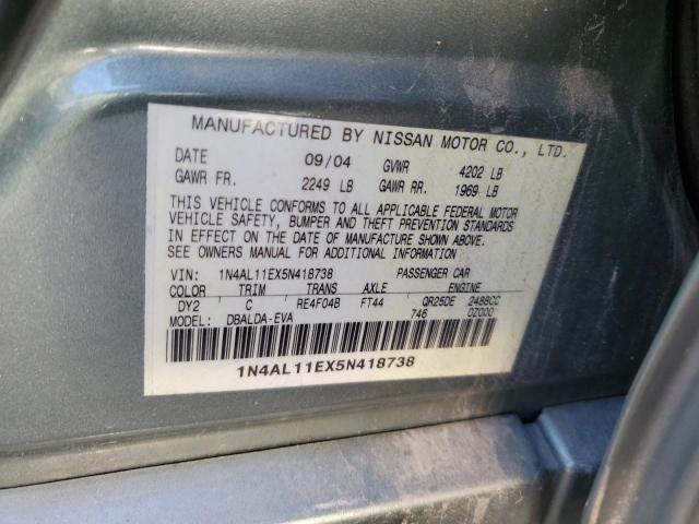 1N4AL11EX5N418738 - 2005 NISSAN ALTIMA S GREEN photo 13