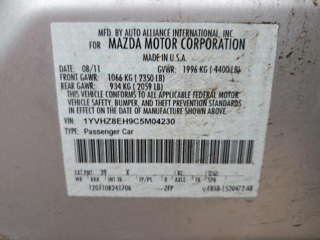 1YVHZ8EH9C5M04230 - 2012 MAZDA 6 I SILVER photo 12