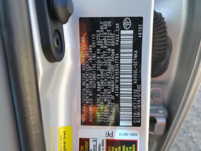 4T4BF1FK1ER347764 - 2014 TOYOTA CAMRY L SILVER photo 12