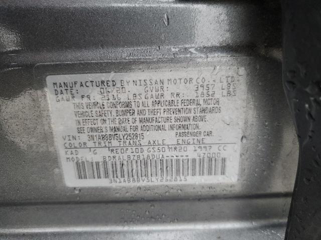 3N1AB8BV5LY252815 - 2020 NISSAN SENTRA S GRAY photo 12