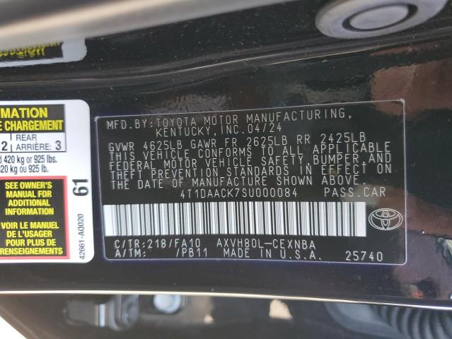 4T1DAACK7SU000084 - 2025 TOYOTA CAMRY XSE BLACK photo 12