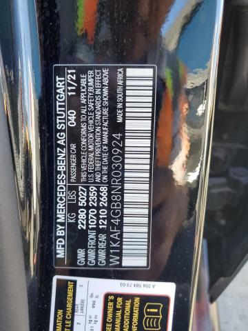 W1KAF4GB8NR030924 - 2022 MERCEDES-BENZ C 300 შავი ფოტო 12