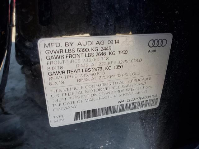 WA1CFAFP7FA039154 - 2015 AUDI Q5 PREMIUM შავი ფოტო 14