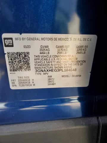 3GNAXHEG3PL184648 - 2023 CHEVROLET EQUINOX LS BLUE photo 12