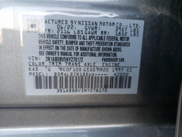 3N1AB8BV5NY278172 - 2022 NISSAN SENTRA S GRAY photo 12