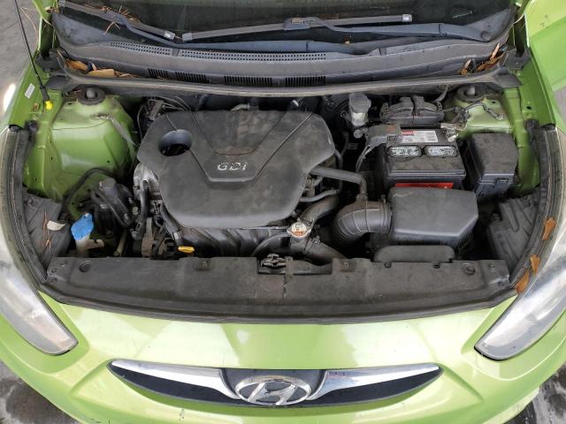 KMHCT5AE7CU033937 - 2012 HYUNDAI ACCENT GLS GREEN photo 11