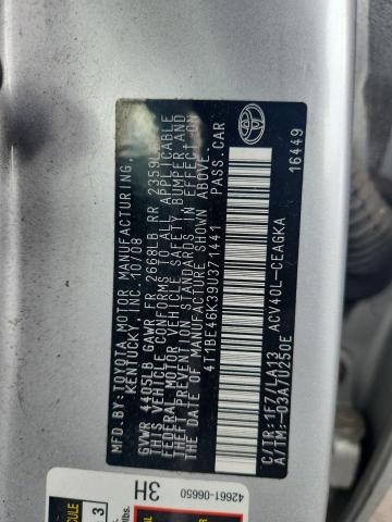 4T1BE46K39U371441 - 2009 TOYOTA CAMRY BASE Күміс фото 12