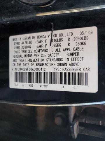 JH4CU2F60AC000412 - 2010 ACURA TSX BLACK photo 12