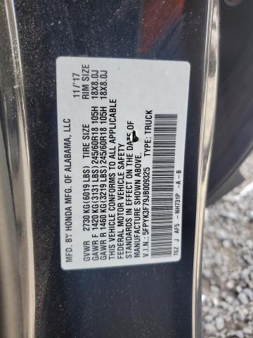 5FPYK3F79JB009325 - 2018 HONDA RIDGELINE RTL Noir photo 13