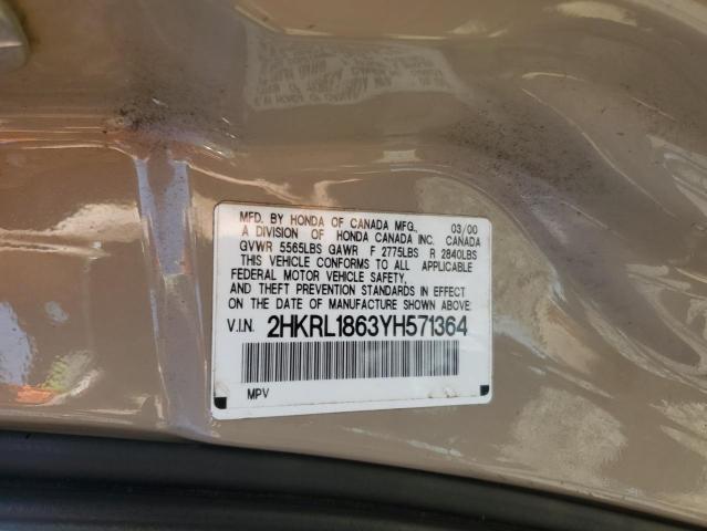 2HKRL1863YH571364 - 2000 HONDA ODYSSEY EX BEIGE photo 13