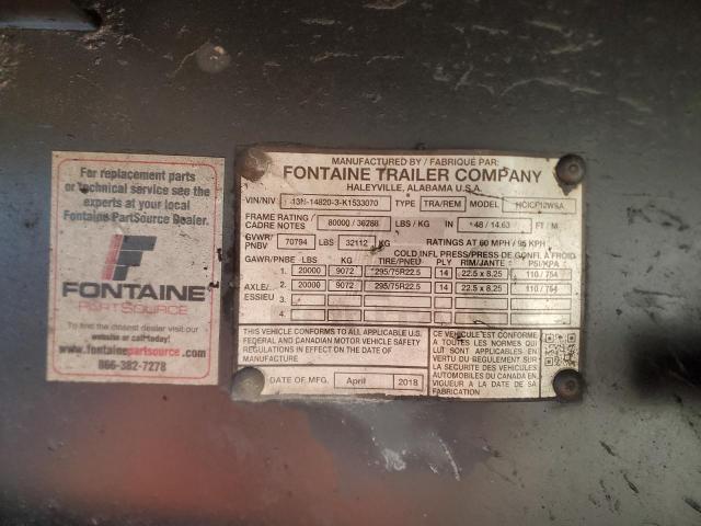 13N148203K1533070 - 2019 FONTAINE TRAILER BLACK photo 10