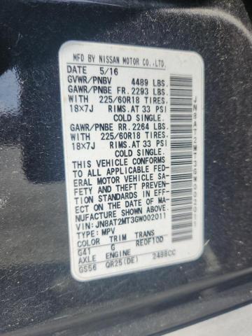 JN8AT2MT3GW002011 - 2016 NISSAN ROGUE S BLACK photo 13