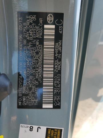 JTDKN3DU7D5625433 - 2013 TOYOTA PRIUS 青绿色 照片 13