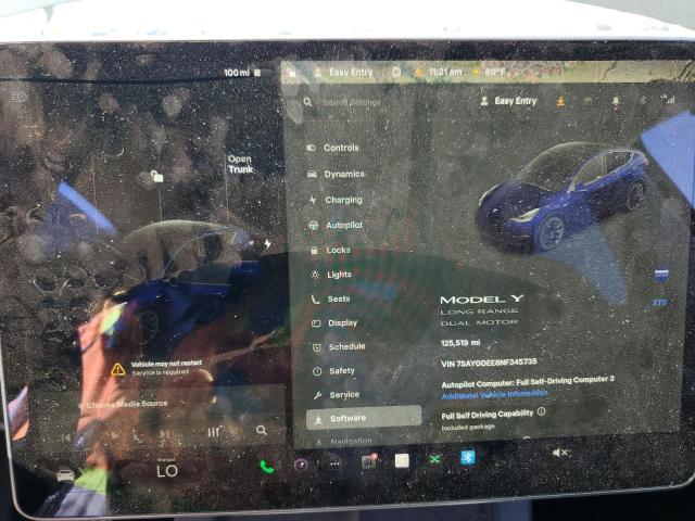 7SAYGDEE8NF345735 - 2022 TESLA MODEL Y შავი ფოტო 9