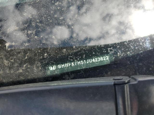 SHHFK7H51JU423622 - 2018 HONDA CIVIC EX შავი ფოტო 12