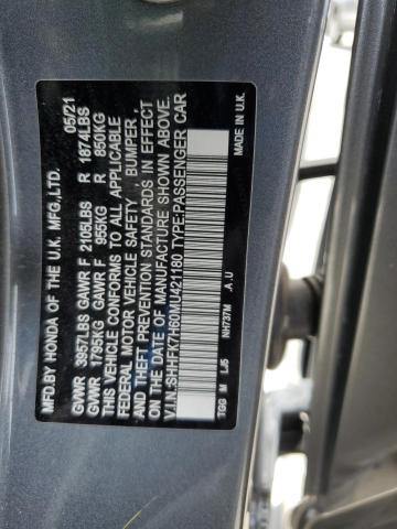 SHHFK7H60MU421180 - 2021 HONDA CIVIC EX Gris foto 12