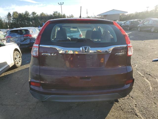 2HKRM4H30FH642960 - 2015 HONDA CR-V LX RED photo 6