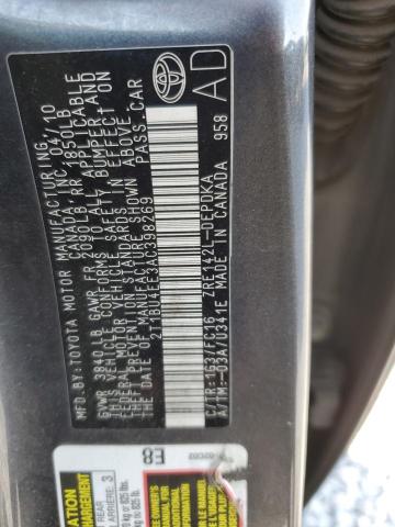 2T1BU4EE3AC398269 - 2010 TOYOTA COROLLA BASE Сірий фото 12