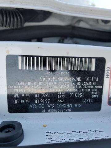 3KPA24AD8NE438285 - 2022 KIA RIO LX WHITE photo 13