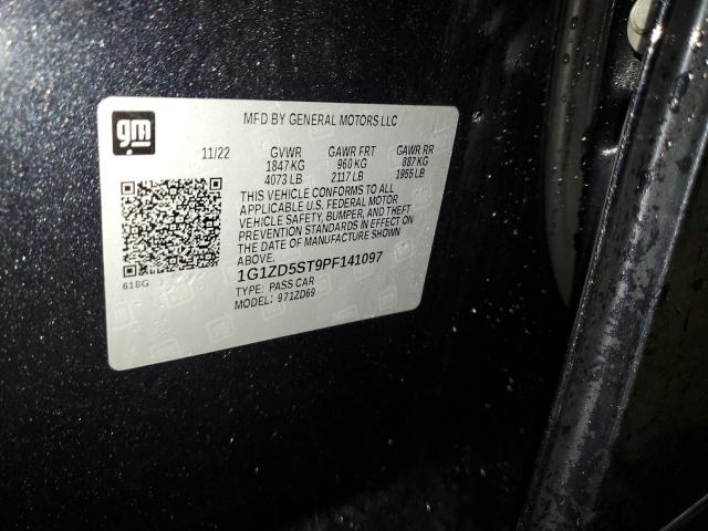 1G1ZD5ST9PF141097 - 2023 CHEVROLET MALIBU LT BLACK photo 12