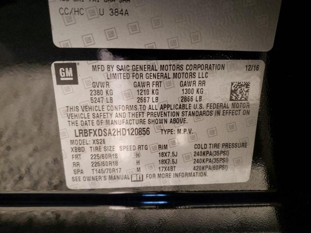 LRBFXDSA2HD120856 - 2017 BUICK ENVISION ESSENCE BLACK photo 13