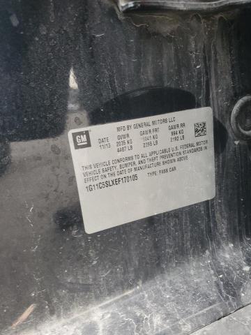 1G11C5SLXEF170105 - 2014 CHEVROLET MALIBU 1LT BLACK photo 12