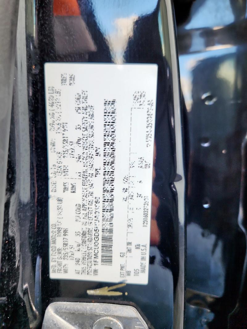 1FMCU0GD5HUA03566 - 2017 FORD ESCAPE SE 黑色 照片 12