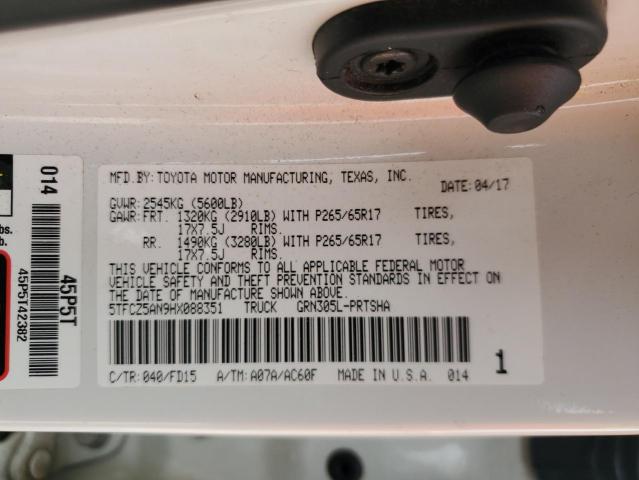 5TFCZ5AN9HX088351 - 2017 TOYOTA TACOMA DOUBLE CAB 白色 照片 13
