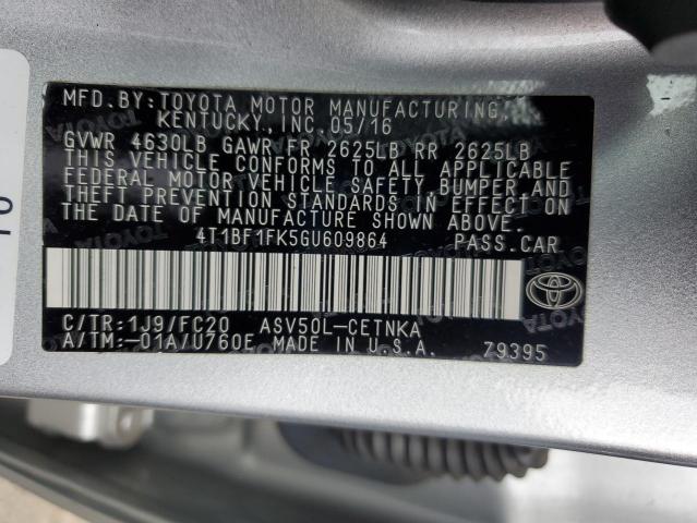 4T1BF1FK5GU609864 - 2016 TOYOTA CAMRY LE SILVER photo 13