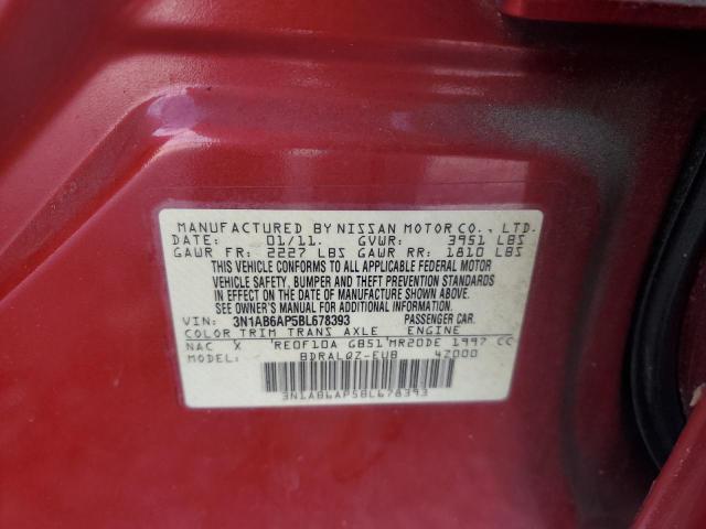 3N1AB6AP5BL678393 - 2011 NISSAN SENTRA 2.0 RED photo 12