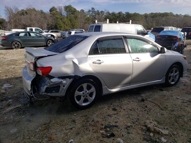 5YFBU4EE5DP184856 - 2013 TOYOTA COROLLA BASE SILVER photo 3