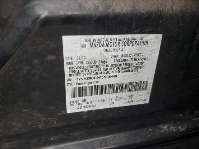 1YVHZ8CH9A5M36448 - 2010 MAZDA 6 I BLACK photo 13