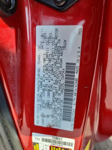 5TFTX4CN8CX012139 - 2012 TOYOTA TACOMA ACCESS CAB أحمر صورة 12