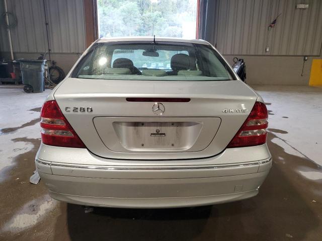 WDBRF92H06F782284 - 2006 MERCEDES-BENZ C 280 4MATIC SILVER photo 6