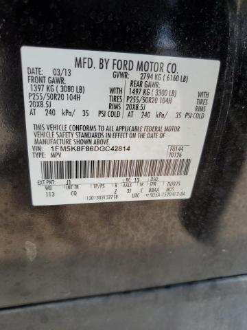 1FM5K8F86DGC42814 - 2013 FORD EXPLORER LIMITED BROWN photo 14