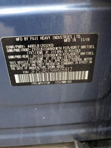 JF2SJAEC5HH505917 - 2017 SUBARU FORESTER 2.5I PREMIUM 蓝色 照片 13