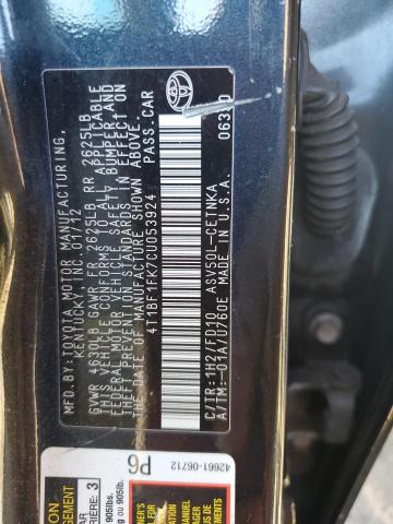 4T1BF1FK7CU053924 - 2012 TOYOTA CAMRY BASE BLUE photo 13