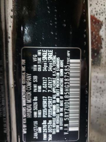 5XYZUDLB5HG387585 - 2017 HYUNDAI SANTA FE S BLACK photo 13