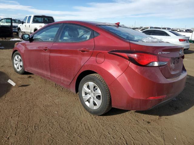 5NPDH4AE3GH677505 - 2016 HYUNDAI ELANTRA SE RED photo 2