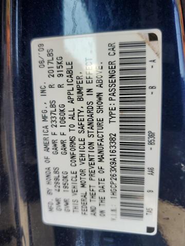 1HGCP263X9A163382 - 2009 HONDA ACCORD LX 蓝色 照片 12