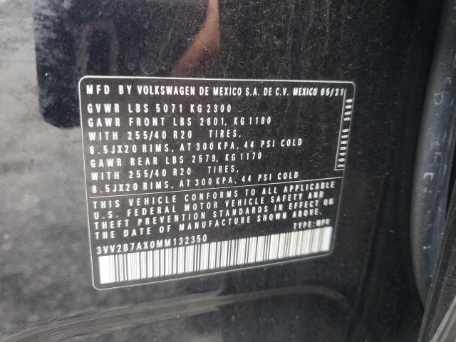 3VV2B7AX0MM132350 - 2021 VOLKSWAGEN TIGUAN SE BLACK photo 12