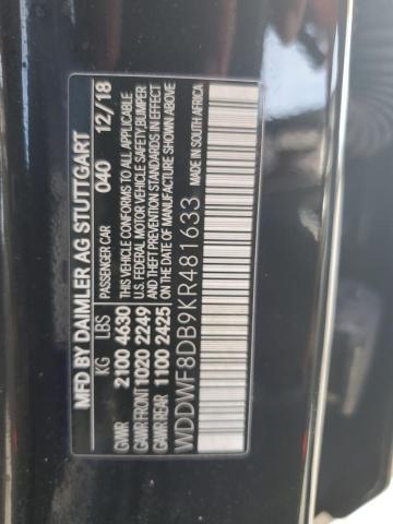 WDDWF8DB9KR481633 - 2019 MERCEDES-BENZ C 300 შავი ფოტო 13