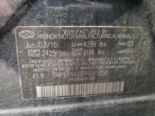 5NPEB4AC9BH085250 - 2011 HYUNDAI SONATA GLS BLUE photo 12