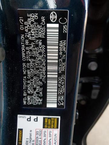 JTND4MBE4M3127999 - 2021 TOYOTA COROLLA SE GREEN photo 12