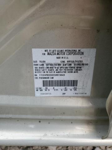 1YVHP82D055M15045 - 2005 MAZDA 6 S 金色 照片 13